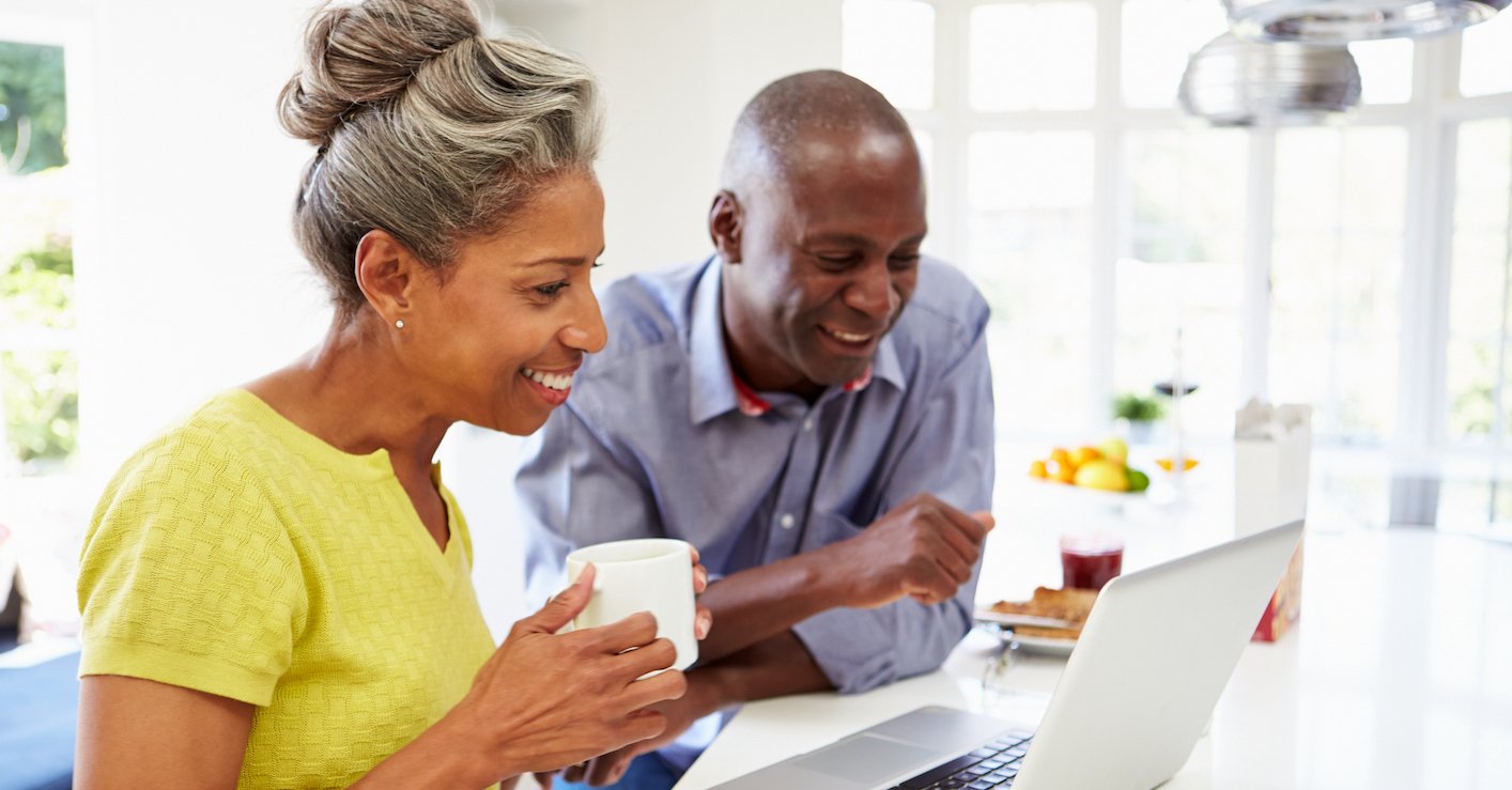 couple looking at computer