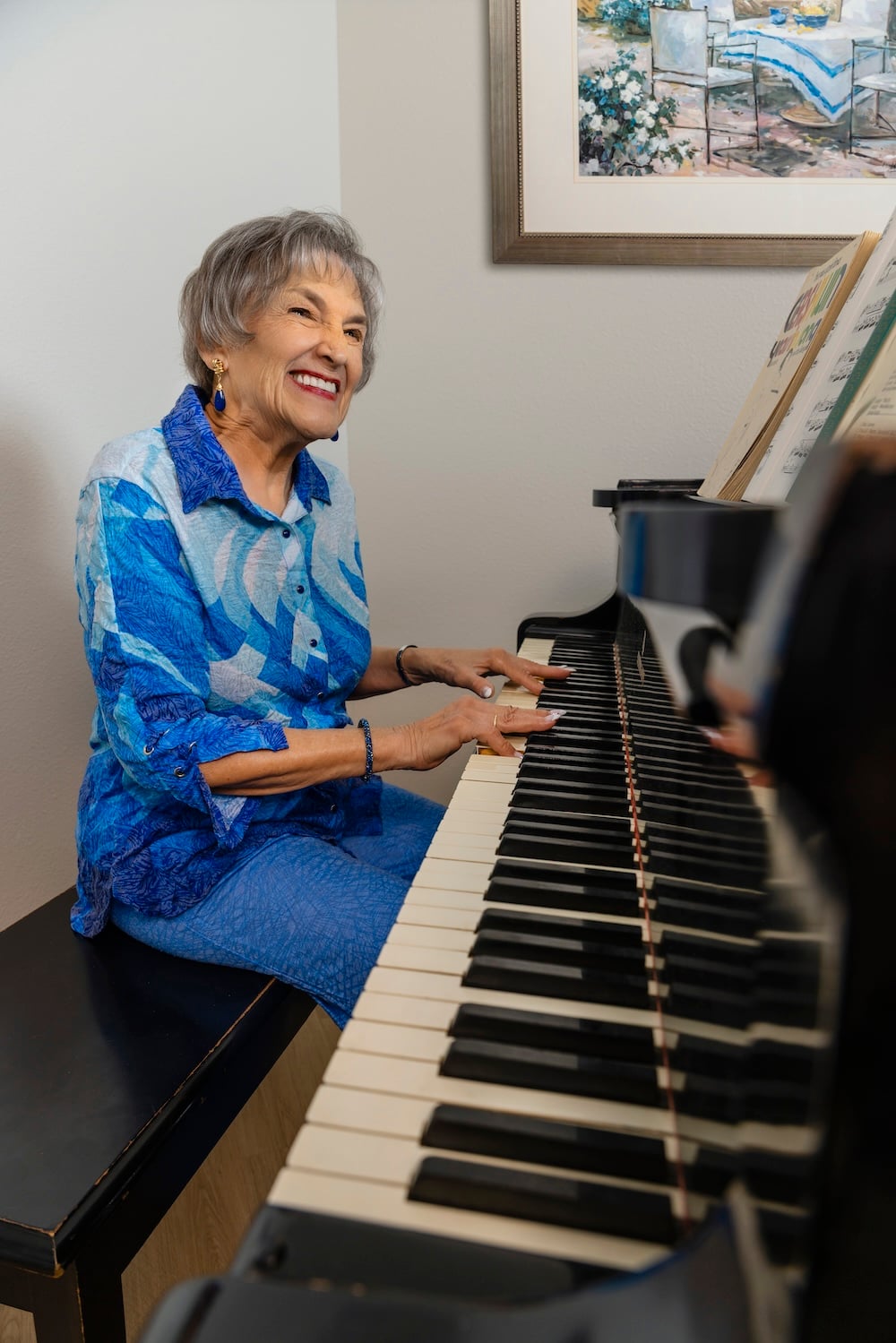 Sheila playing piano