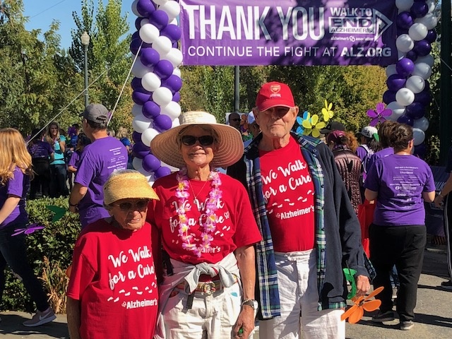 Residents at the Alzheimer's Walk finish line.