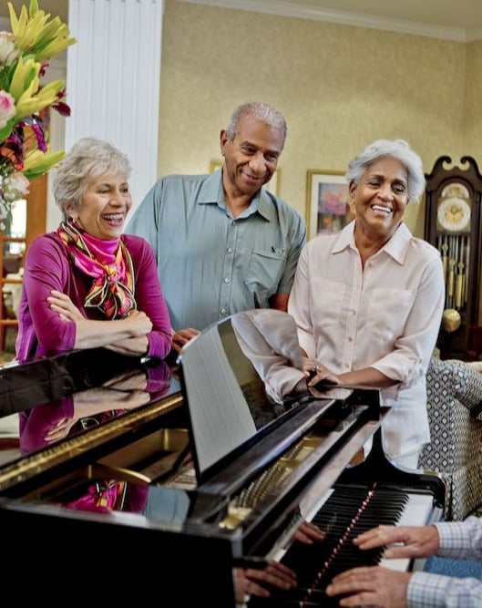 Friends playing piano