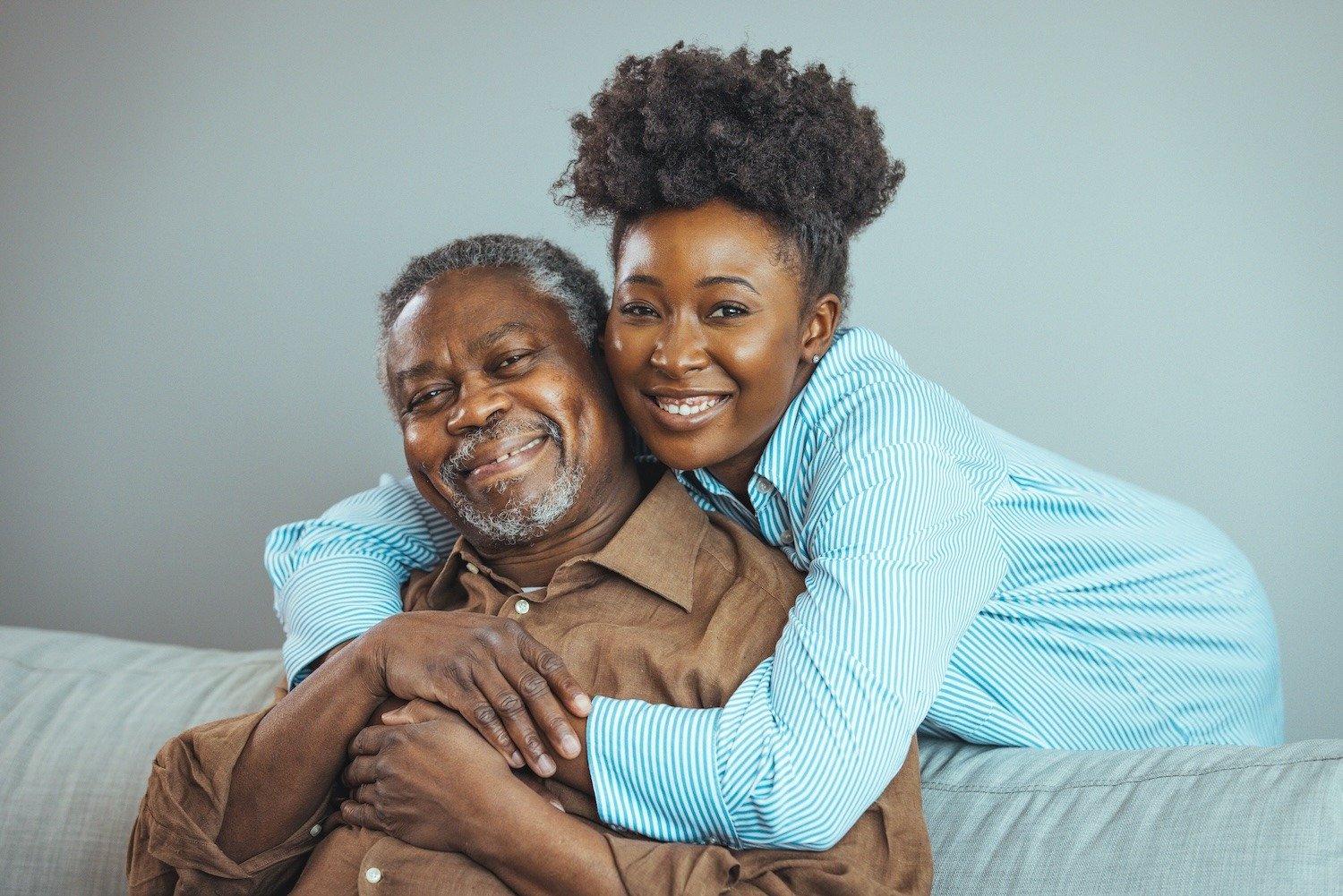 adult woman with older parent