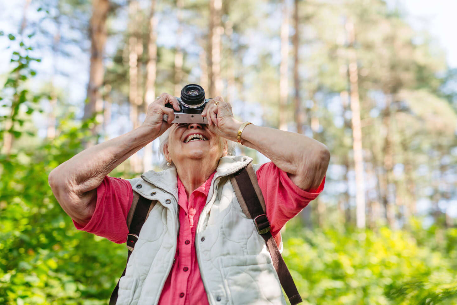woman enjoying a nature walk