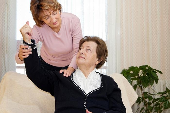 Woman receiving physical therapy