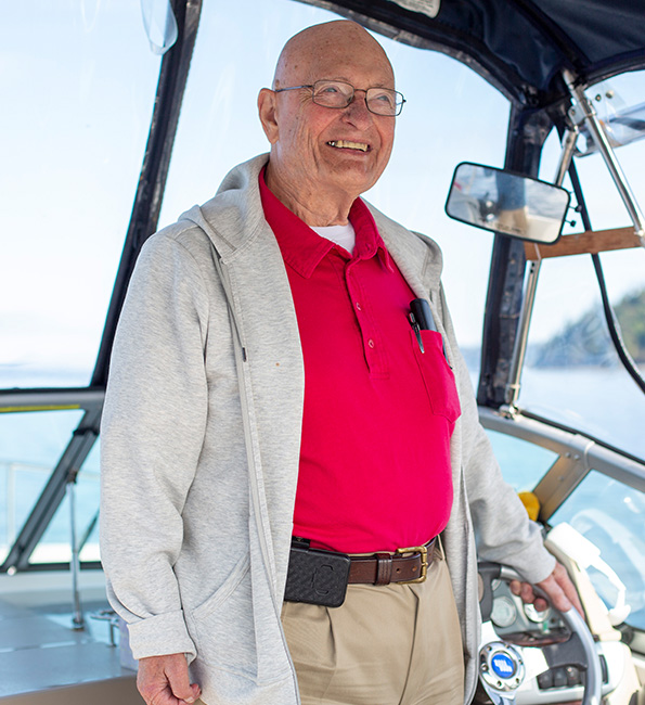 Tom enjoying a day on his boat